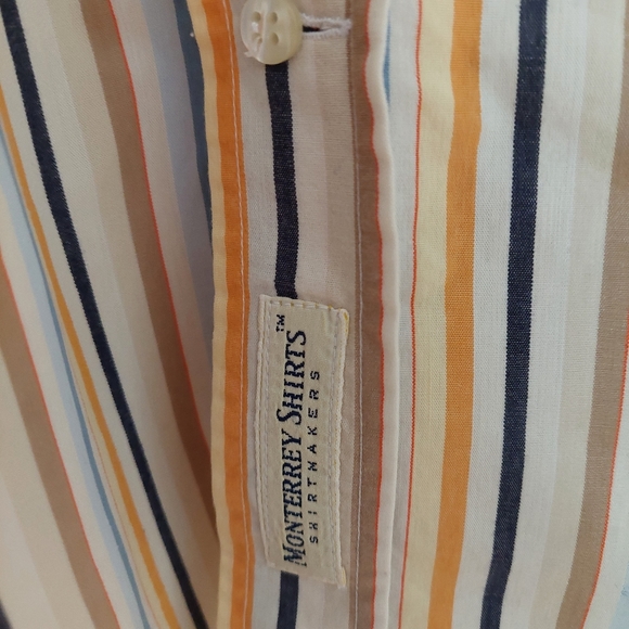 Vintage MONTERREY SHIRTS SHIRTMAKER made in Italy 100% Cotton striped Retro - Picture 10 of 14